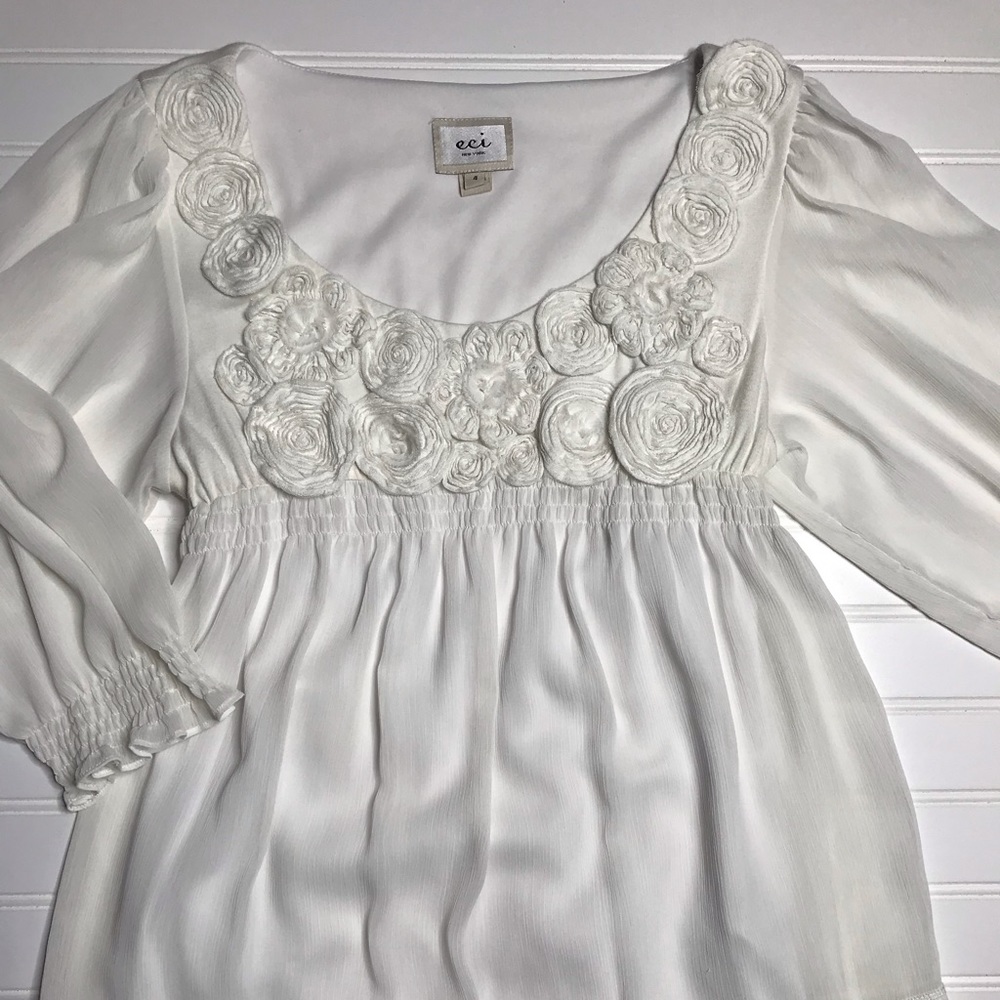 White boho top Sz 4